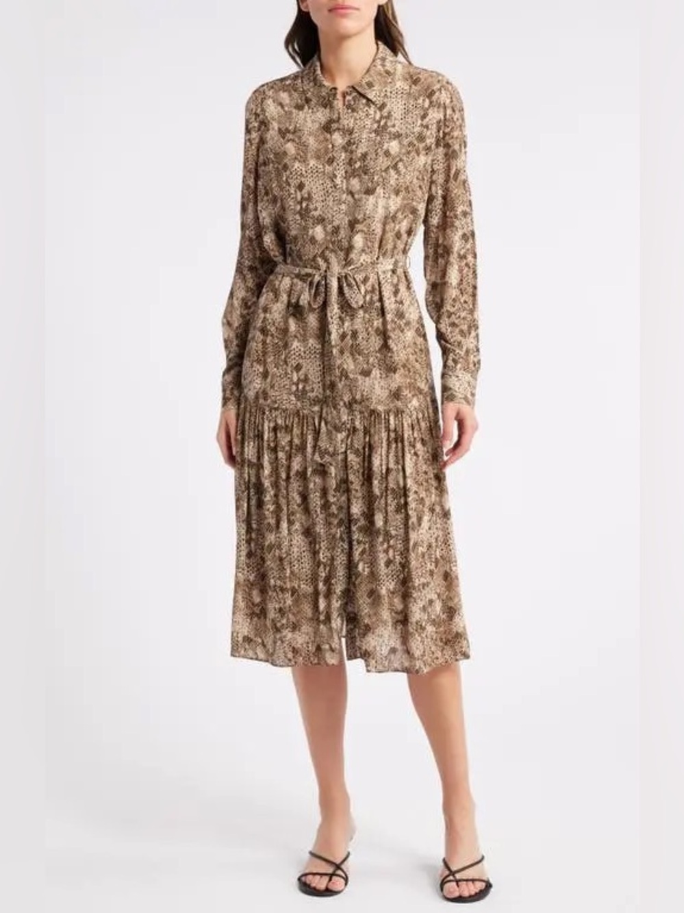 Kobi Halperin Ventura Snake Print Midi Dress
